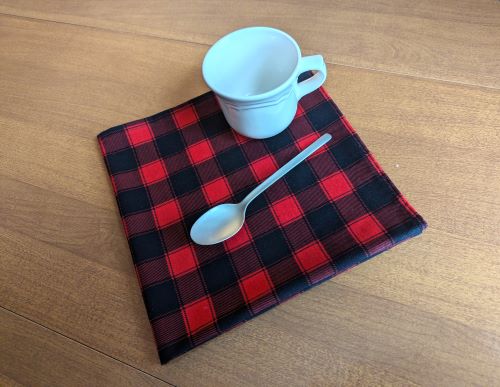 Black and Red Buffalo Plaid Dinner Table Napkins - Image 5