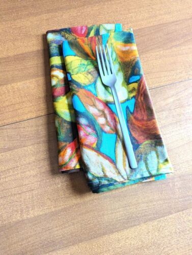 Artistic Fall Leaf Dinner Table Napkins