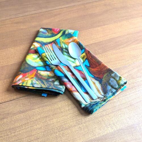 Artistic Fall Leaf Dinner Table Napkins - Image 2