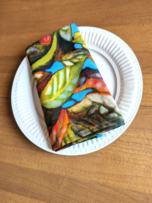 Artistic Fall Leaf Dinner Table Napkins - Image 4