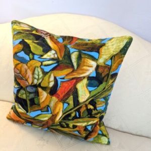 Artistic Fall Leaf Throw Pillow