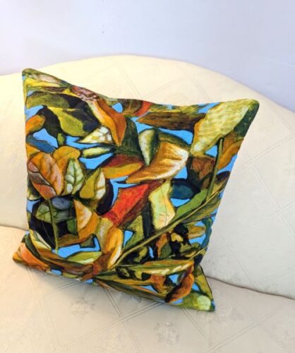 Artistic Fall Leaf Throw Pillow