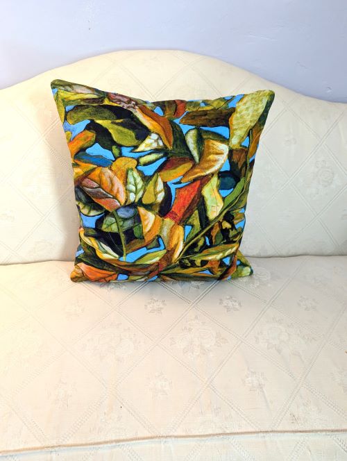 Artistic Fall Leaf Throw Pillow - Image 2