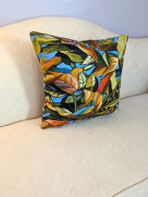 Artistic Fall Leaf Throw Pillow - Image 5