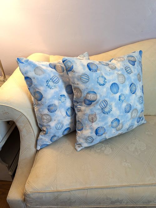 Blue Ornaments Christmas Throw Pillow Two Set - Image 3