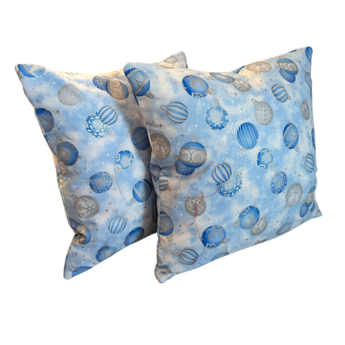 Blue Ornaments Christmas Throw Pillow Two Set - Image 7