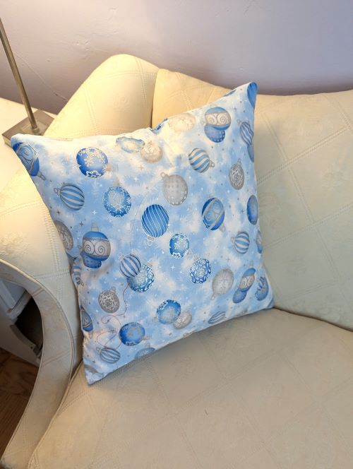 Blue Ornaments Christmas Throw Pillow Two Set - Image 6