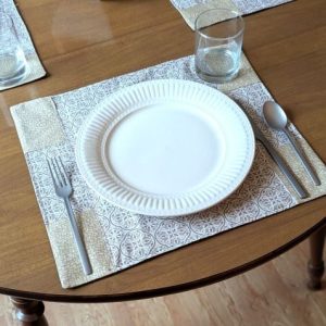 Beige Medallion Dining Table Placemats