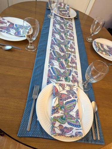 Butterfly Table Runner Napkin Set - Image 2