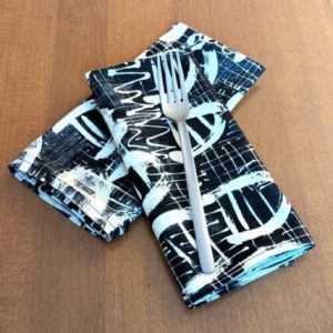 Black and White Dinner Table Napkins