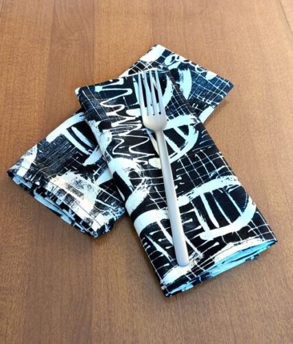 Black and White Dinner Table Napkins
