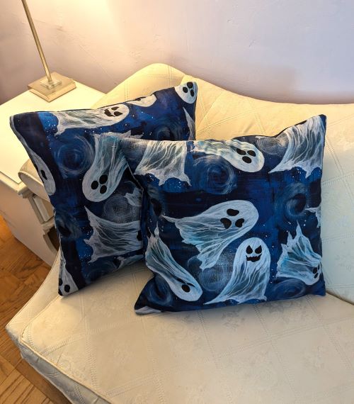 Ghost Halloween Throw Pillow - Image 9