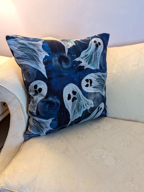 Ghost Halloween Throw Pillow - Image 4