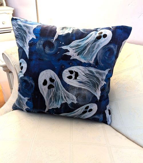 Ghost Halloween Throw Pillow - Image 2