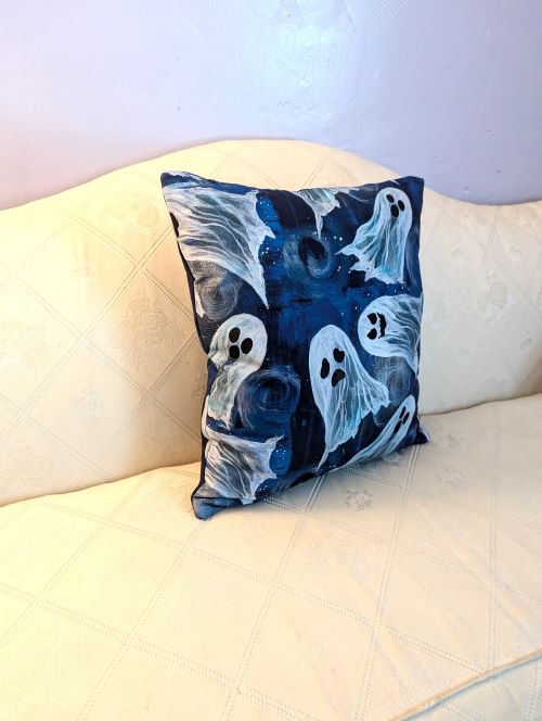 Ghost Halloween Throw Pillow - Image 6