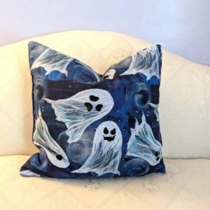 Ghost Halloween Throw Pillow