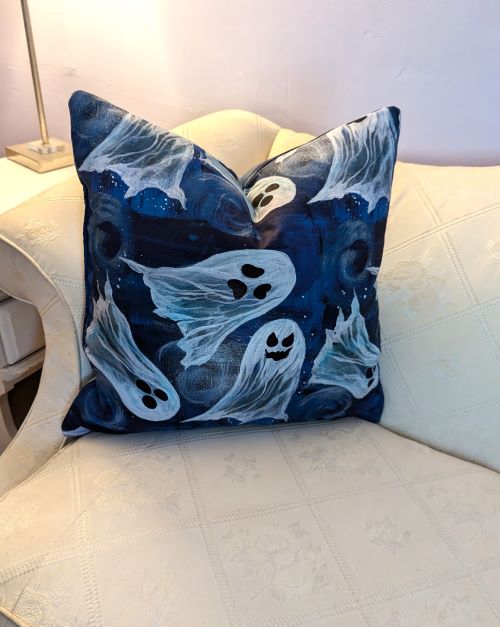 Ghost Halloween Throw Pillow - Image 7