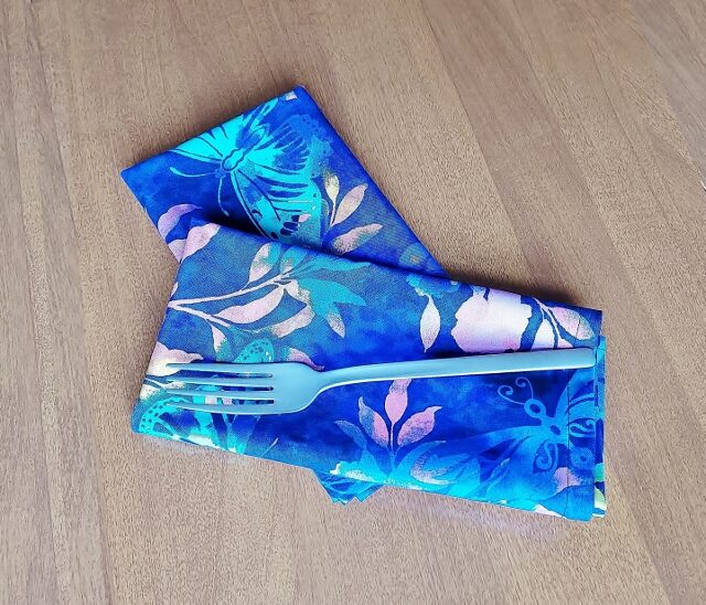 Blue Butterfly Dinner Table Napkins
