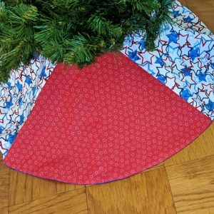 Patriotic Christmas Tree Skirt 48 inch