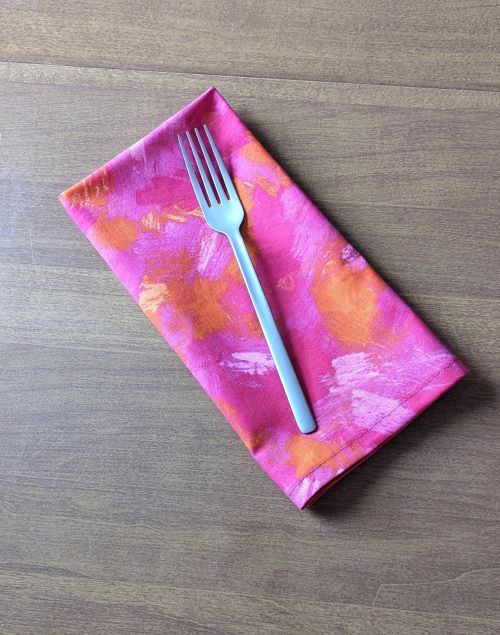 Pink Orange Dinner Table Napkins - Image 2