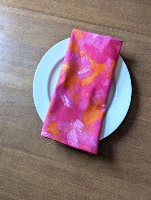 Pink Orange Dinner Table Napkins - Image 6