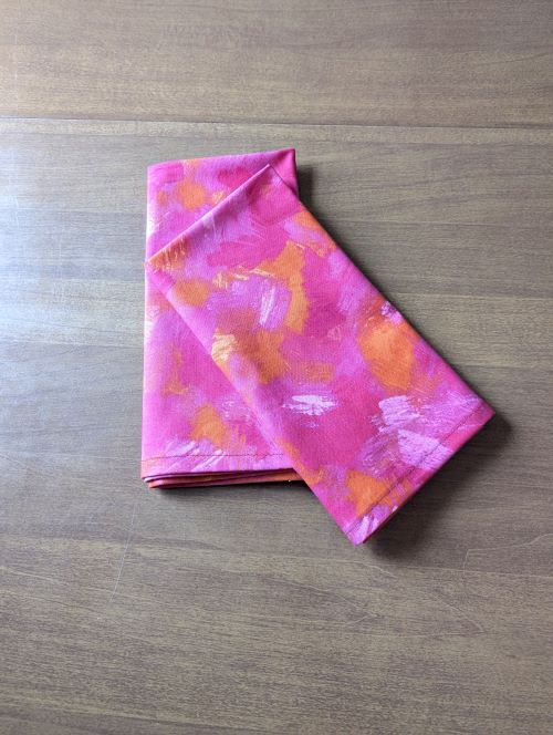 Pink Orange Dinner Table Napkins - Image 5