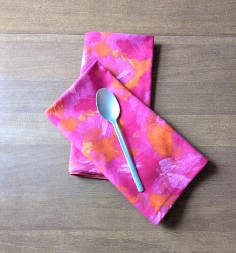 Pink Orange Dinner Table Napkins - Image 3