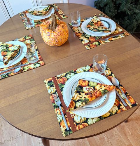 Pumpkin Placemat Napkin Set - Image 4