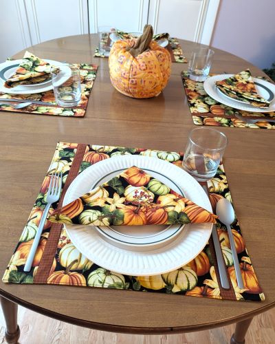 Pumpkin Placemat Napkin Set - Image 3