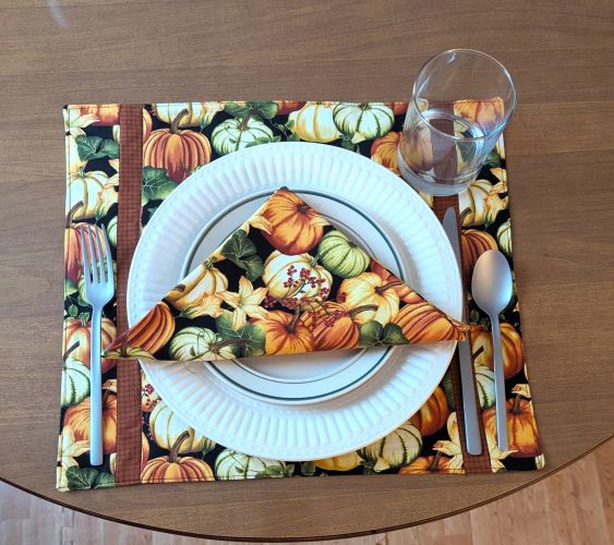 Pumpkin Placemat Napkin Set