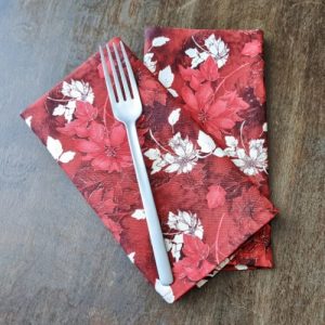 Red Poinsettia Dinner Table Napkins