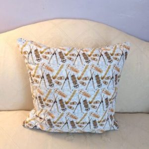 Rustic Sledding Throw Pillow