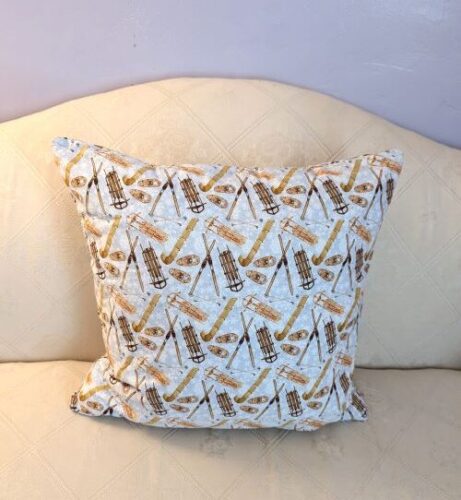 Rustic Sledding Throw Pillow