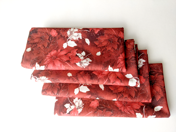 Red Poinsettia Dinner Table Napkins - Image 9