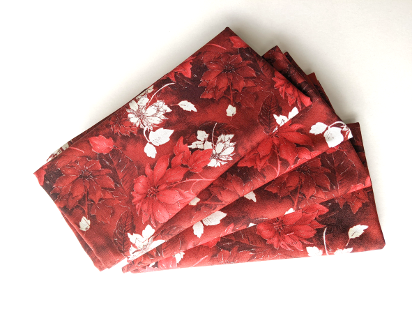 Red Poinsettia Dinner Table Napkins - Image 7