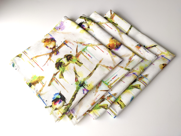 Stained Glass Bird Dinner Table Napkins - Image 4