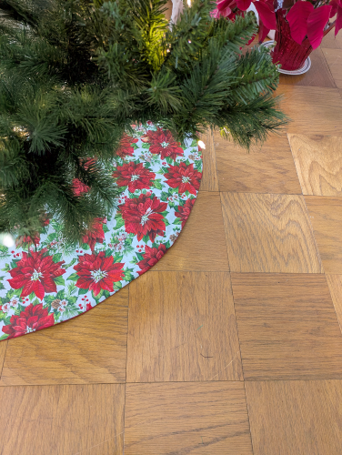 Fresh Poinsettia Tree Skirt - Image 2