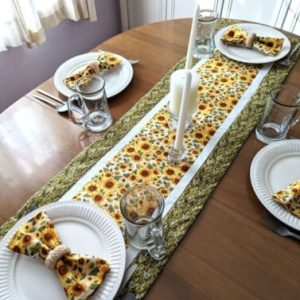 Sunflower Table Runner Napkin Set