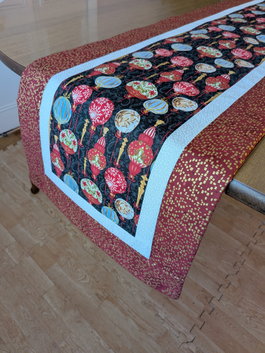 Holiday Wishes Ornament Table Runner Ruby - Image 6