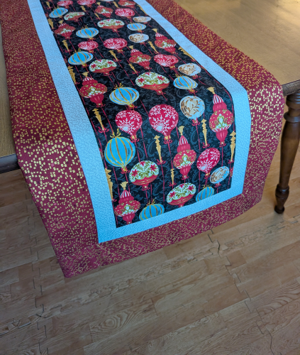 Holiday Wishes Ornament Table Runner Ruby - Image 4