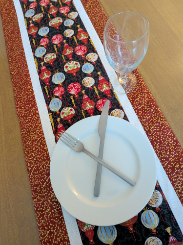 Holiday Wishes Ornament Table Runner Ruby - Image 3