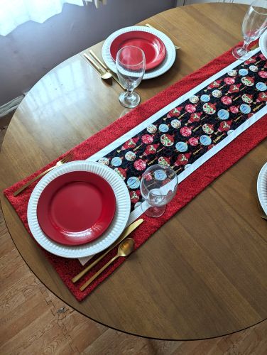 Holiday Wishes Ornament Table Runner Red - Image 6