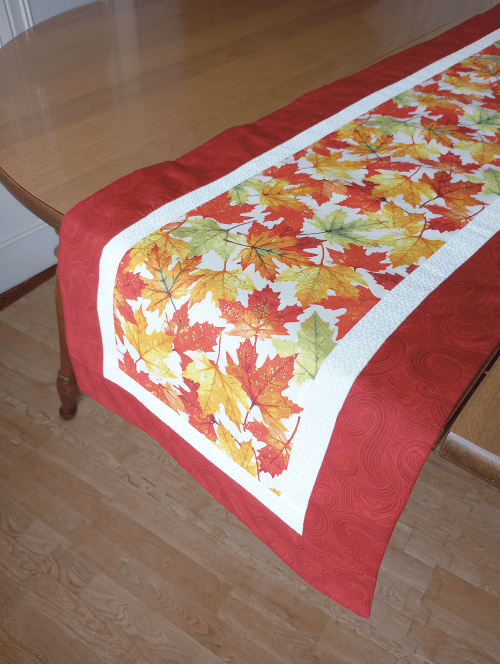 Fall Leaves Table Runner Wine - Image 7