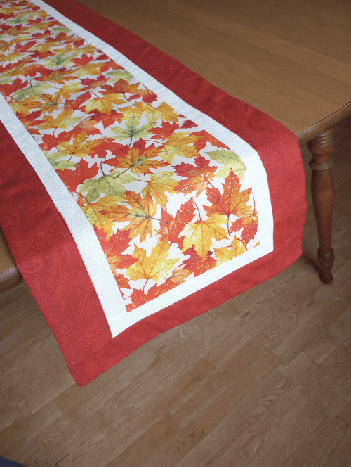 Fall Leaves Table Runner Wine - Image 6