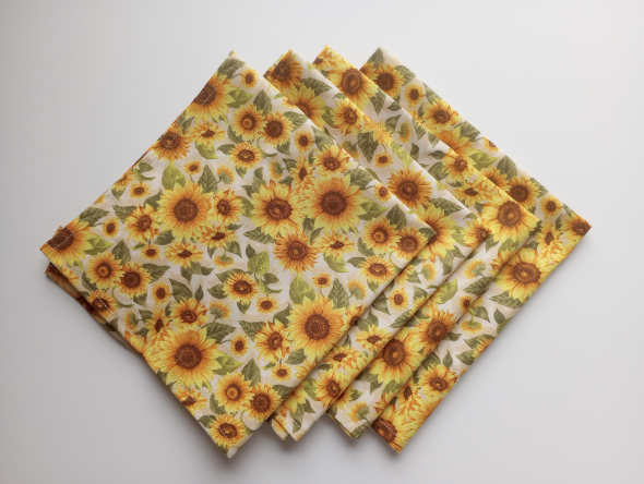 Sunflowers Light Dinner Table Napkins - Image 8