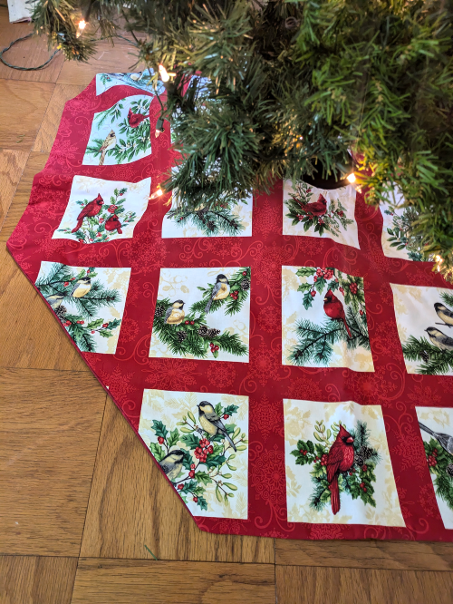 Bird and Cardinal Tree Skirt 46 inch - Image 2