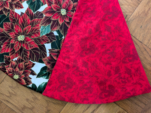 Burgundy Poinsettia Tree Skirt - Image 8