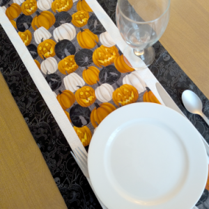 Spooky Halloween Table Runner Black