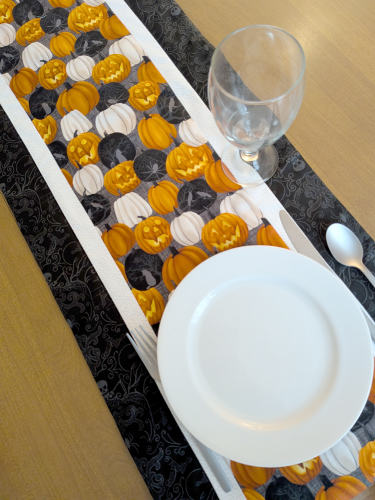 Spooky Halloween Table Runner Black