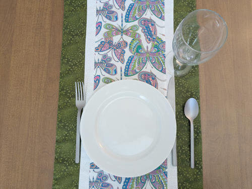 Butterfly Table Runner Green - Image 4